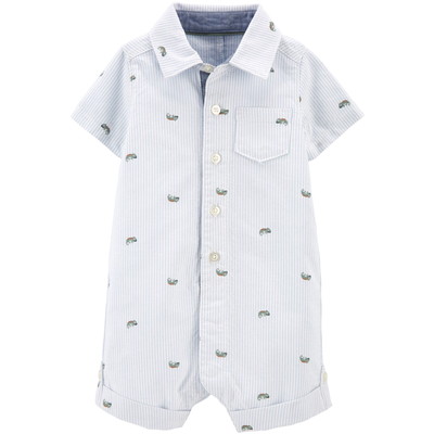 carter's / カーターズ Oxford Button-Front ロンパース