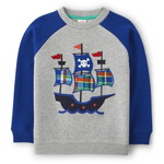 Boys Embroidered Pirate Ship Sweatshirt