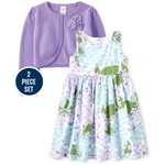 Girls Embroidered Flower Cardigan And Mommy And Me Hydrangea Dress Set