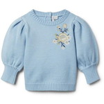 JANIE AND JACK / ジャニーアンドジャック Flower Applique Puff Sleeve セーター