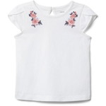 EMBROIDERED TULIP SLEEVE TOP