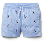 JANIE AND JACK / ジャニーアンドジャック EMBROIDERED PUFFIN SWIM TRUNK