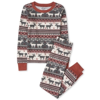 THE CHILDREN'S PLACE/チルドレンズプレイス Matching Family Thermal Reindeer Fairisle Snug Fit Cotton パジャマ