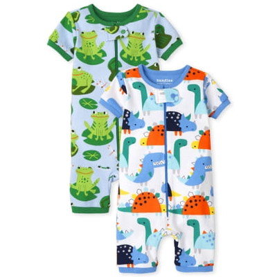 THE CHILDREN'S PLACE/チルドレンズプレイス Dino Frog Snug Fit Cotton One Piece パジャマ 2-パック