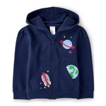 Embroidered Planet Zip Up フード