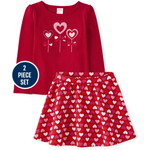 Embroidered Heart トップAnd Heart Ponte スコートセット