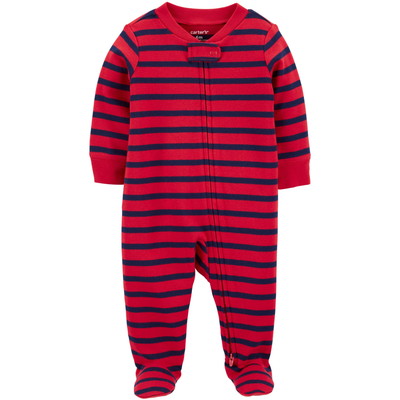 carter's / カーターズ Striped 2-Way Zip Cotton Footed Sleep & Play