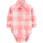 carter's / カーターズ Gingham Button-Front Poplin ボディスーツ