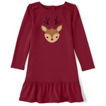 Gymboree / ジンボリー Girls Embroidered Reindeer Peplum Dress