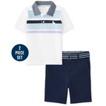 Gymboree / ジンボリー Boys Colorblock Polo And Belted Shorts Set