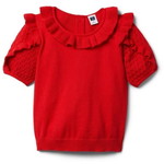 POINTELLE SHORT SLEEVE SWEATER