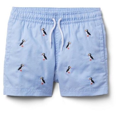 JANIE AND JACK / ジャニーアンドジャック EMBROIDERED PUFFIN SWIM TRUNK