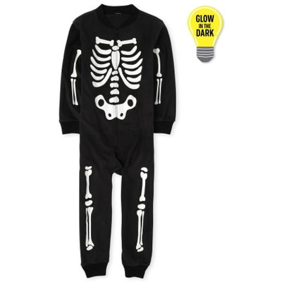 THE CHILDREN'S PLACE/チルドレンズプレイス Kids Matching Family Glow Skeleton Fleece One Piece パジャマ