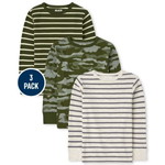 THE CHILDREN'S PLACE/チルドレンズプレイス Camo Striped Thermal トップ 3-パック