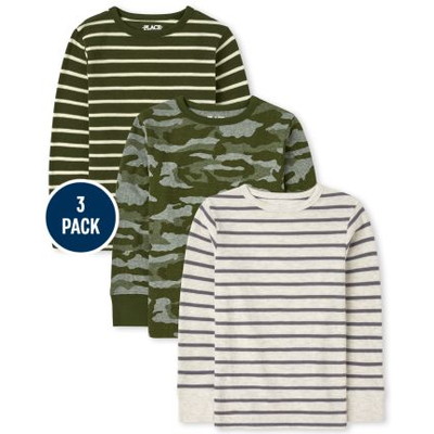 THE CHILDREN'S PLACE/チルドレンズプレイス Camo Striped Thermal トップ 3-パック