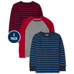 Striped Thermal トップ 3-パック