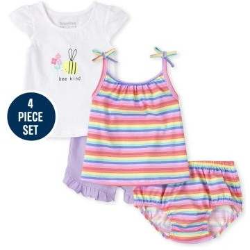 THE CHILDREN'S PLACE/チルドレンズプレイス Bee Striped 4-Piece Playwear セット