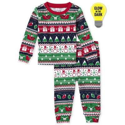 THE CHILDREN'S PLACE/チルドレンズプレイス Glow Christmas Fairisle Snug Fit コットン パジャマ