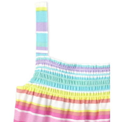 THE CHILDREN'S PLACE/チルドレンズプレイス Rainbow Print Smocked タンク トップ 2-パック