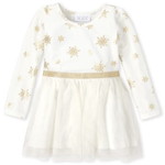THE CHILDREN'S PLACE/チルドレンズプレイス Snowflake Velour Knit To Woven ドレス