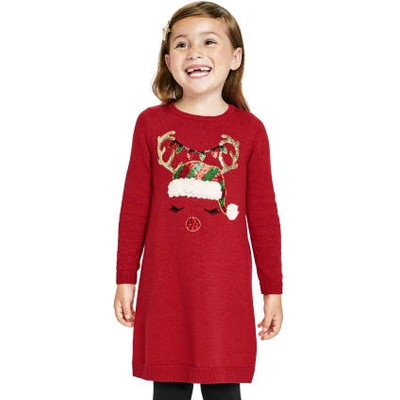 THE CHILDREN'S PLACE/チルドレンズプレイス Christmas Reindeer セーター ドレス