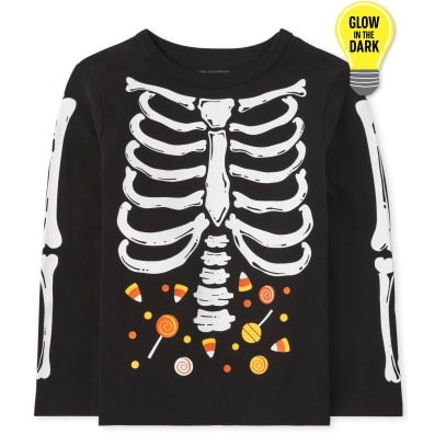 THE CHILDREN'S PLACE/チルドレンズプレイス Baby and Toddler Boys Dad And Me Glow Skeleton グラフィック ティ