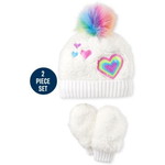 THE CHILDREN'S PLACE/チルドレンズプレイス Sequin Pom Pom ハット And ミトン セット