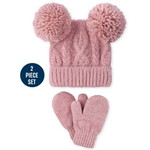 THE CHILDREN'S PLACE/チルドレンズプレイス Cable Knit Pom Pom ハット And ミトン セット