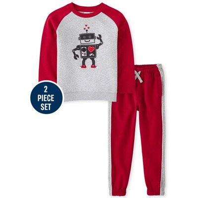 Gymboree / ジンボリー Embroidered Robot スウェットシャツ And Side Stripe Jogger パンツセット