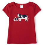 Gymboree / ジンボリー Embroidered Cow Ruffle トップ