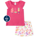 Gymboree / ジンボリー Embroidered Popsicle Flutter トップAnd Popsicle Ruffle ショーツセット