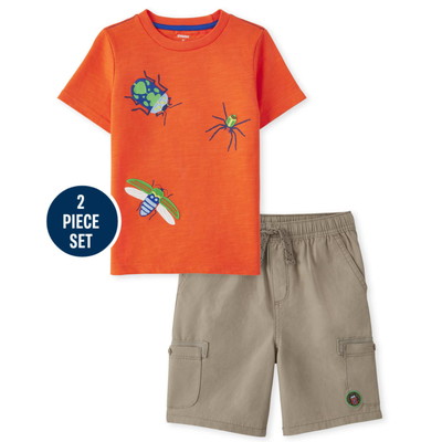 Gymboree / ジンボリー Embroidered Bug トップAnd Pull On Cargo ショーツセット